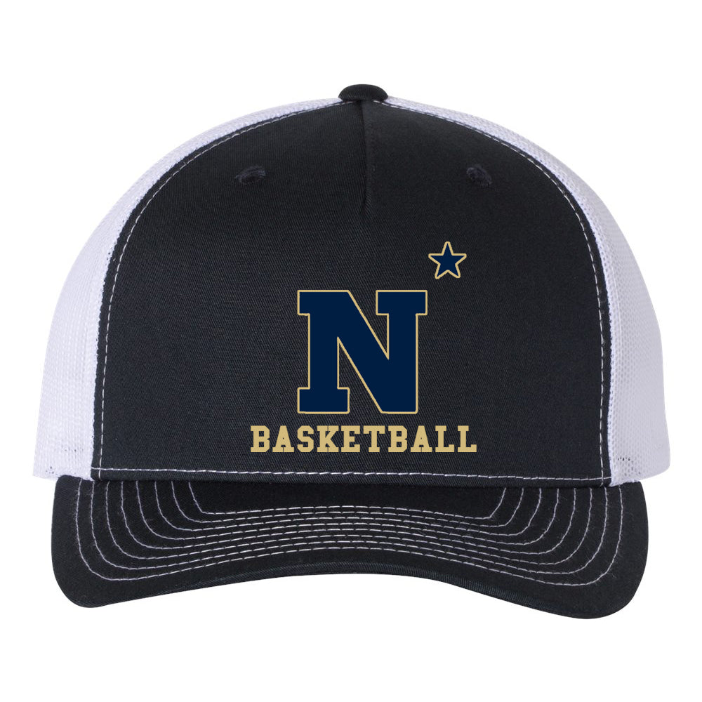 Navy Basketball Richardson Five-Panel Trucker Cap (Navy/White)