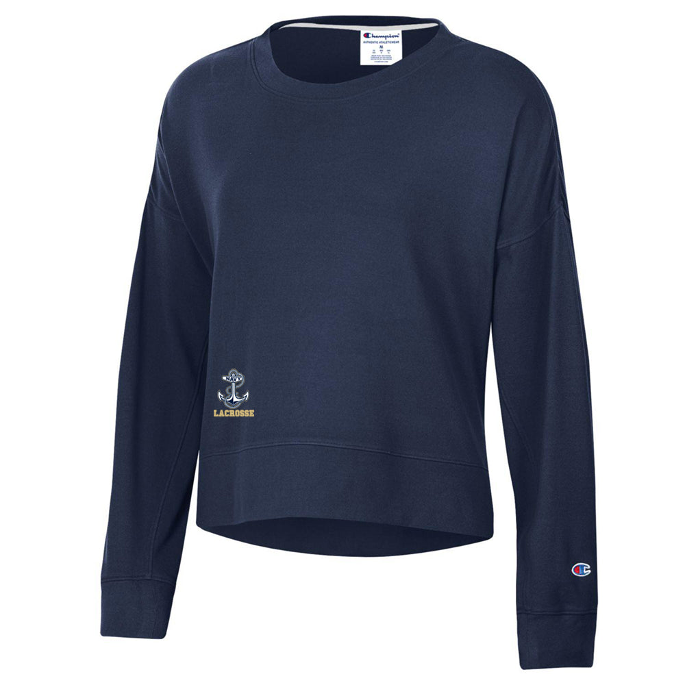Navy Lacrosse Champion Ladies Sueded Crew