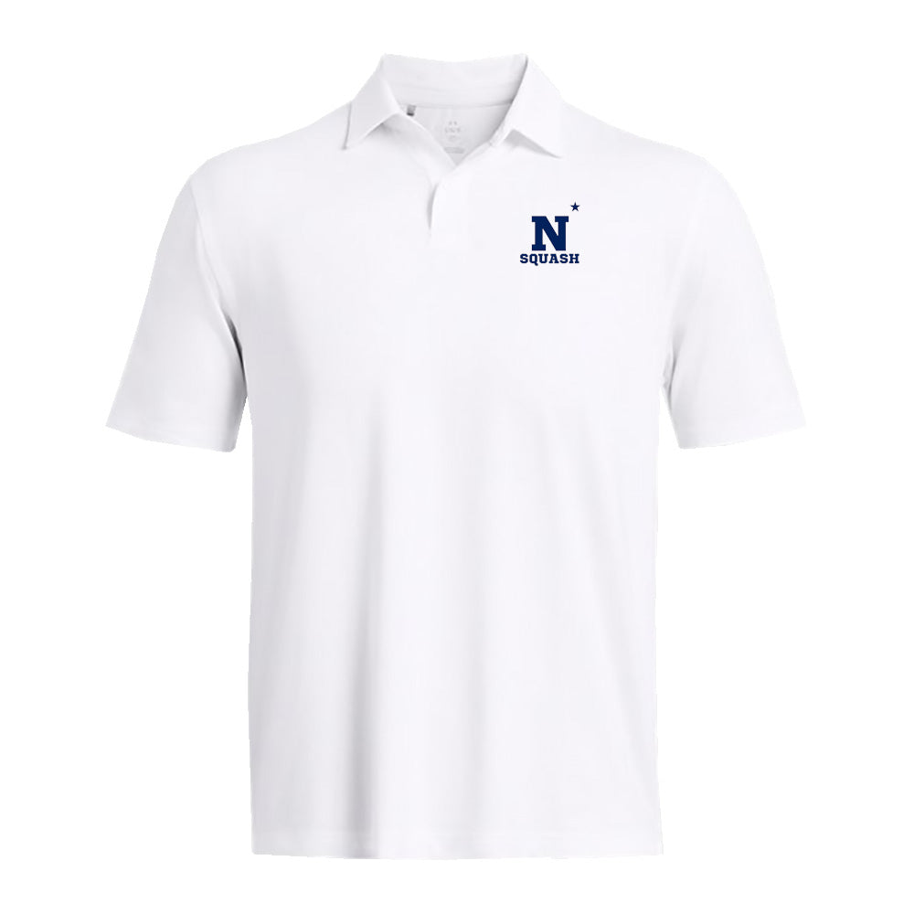 Navy Squash Under Armour Performance Polo (White)