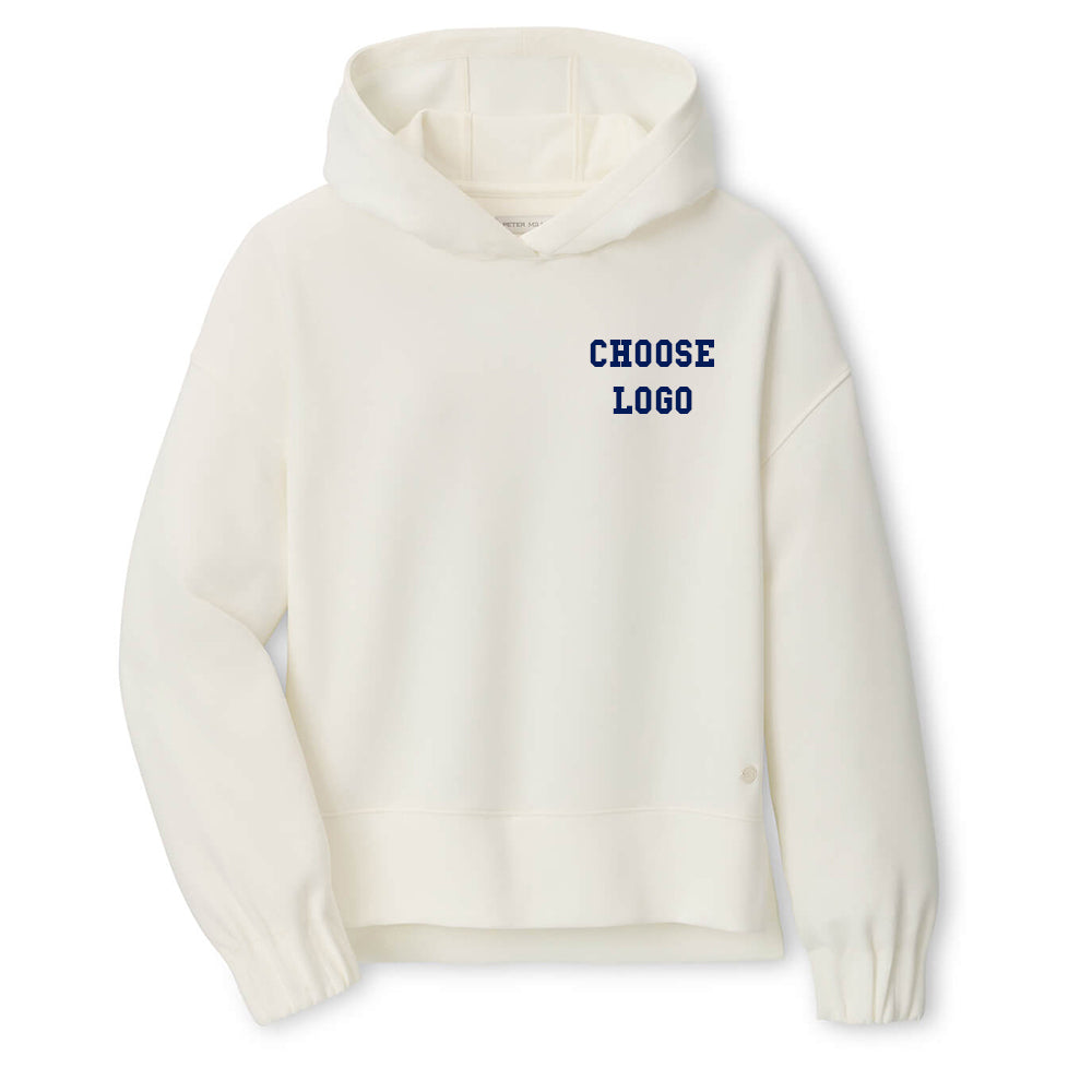 Navy Soccer Peter Millar Women's Flora Knit Hoodie (White)