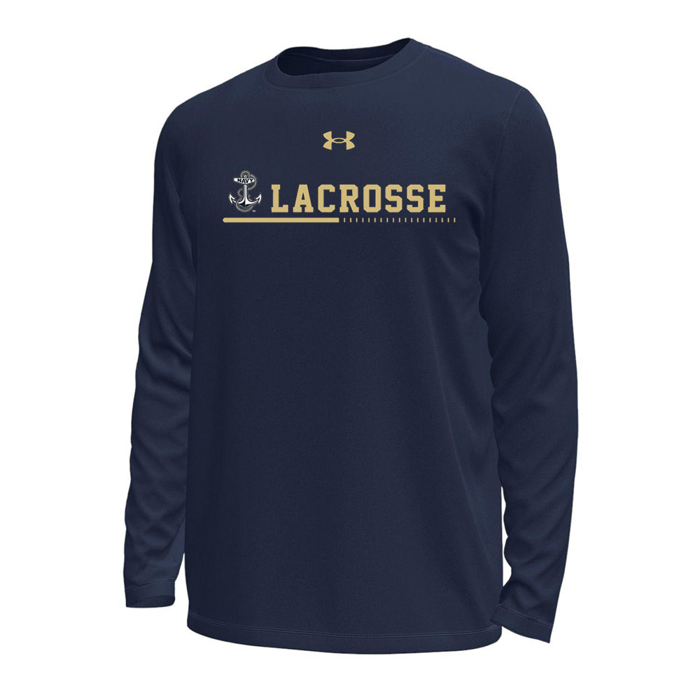 Navy lacrosse Under Armour Short Sleeve Performance Long Sleeve T-Shirt