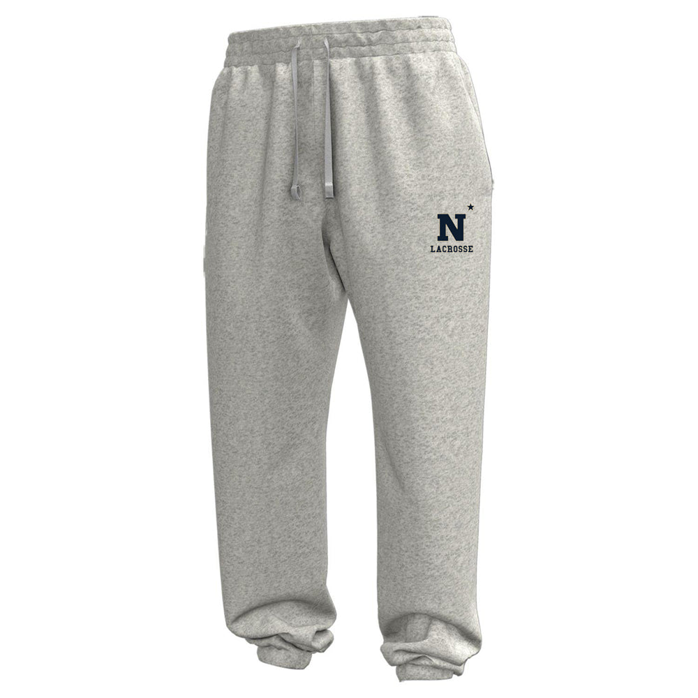 Navy Women's Lacrosse Rival Sweatpants (Light Grey) (Unisex)