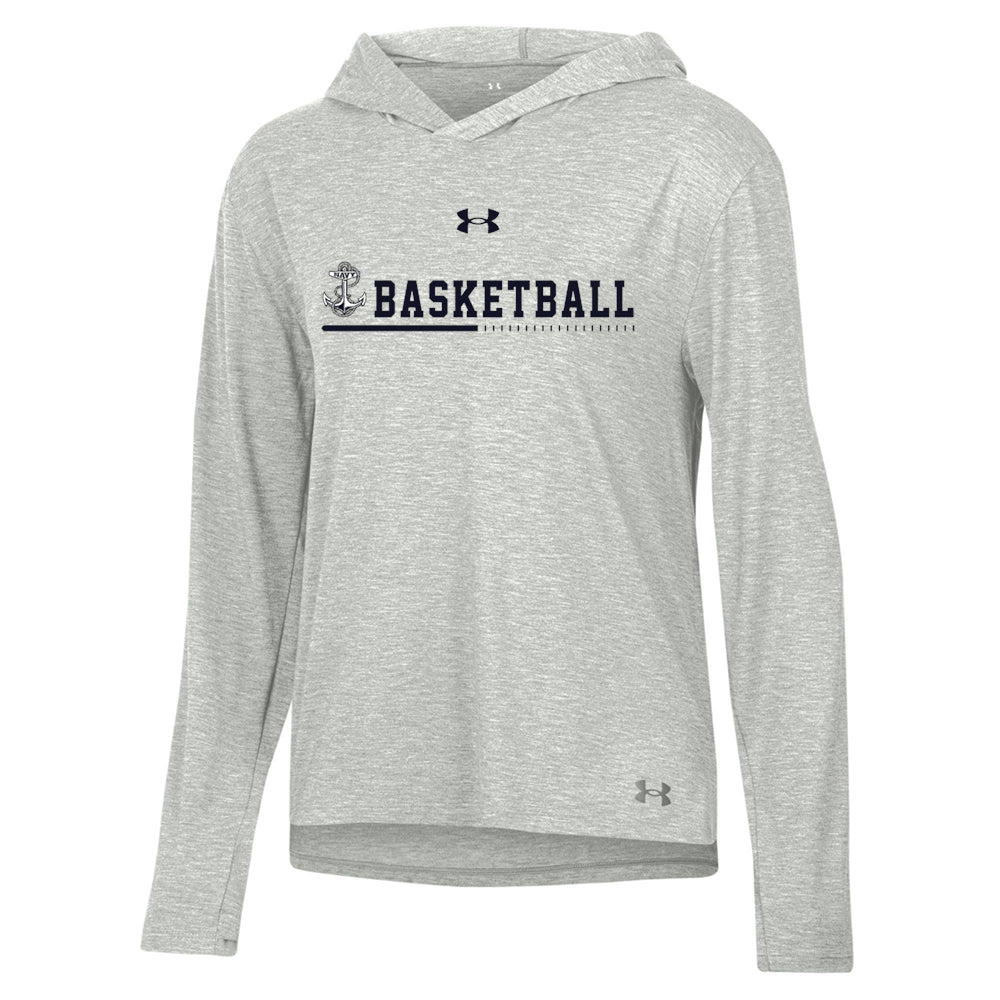 Navy Basketball Ladies Under Armour Breezy Hoodie (Grey)