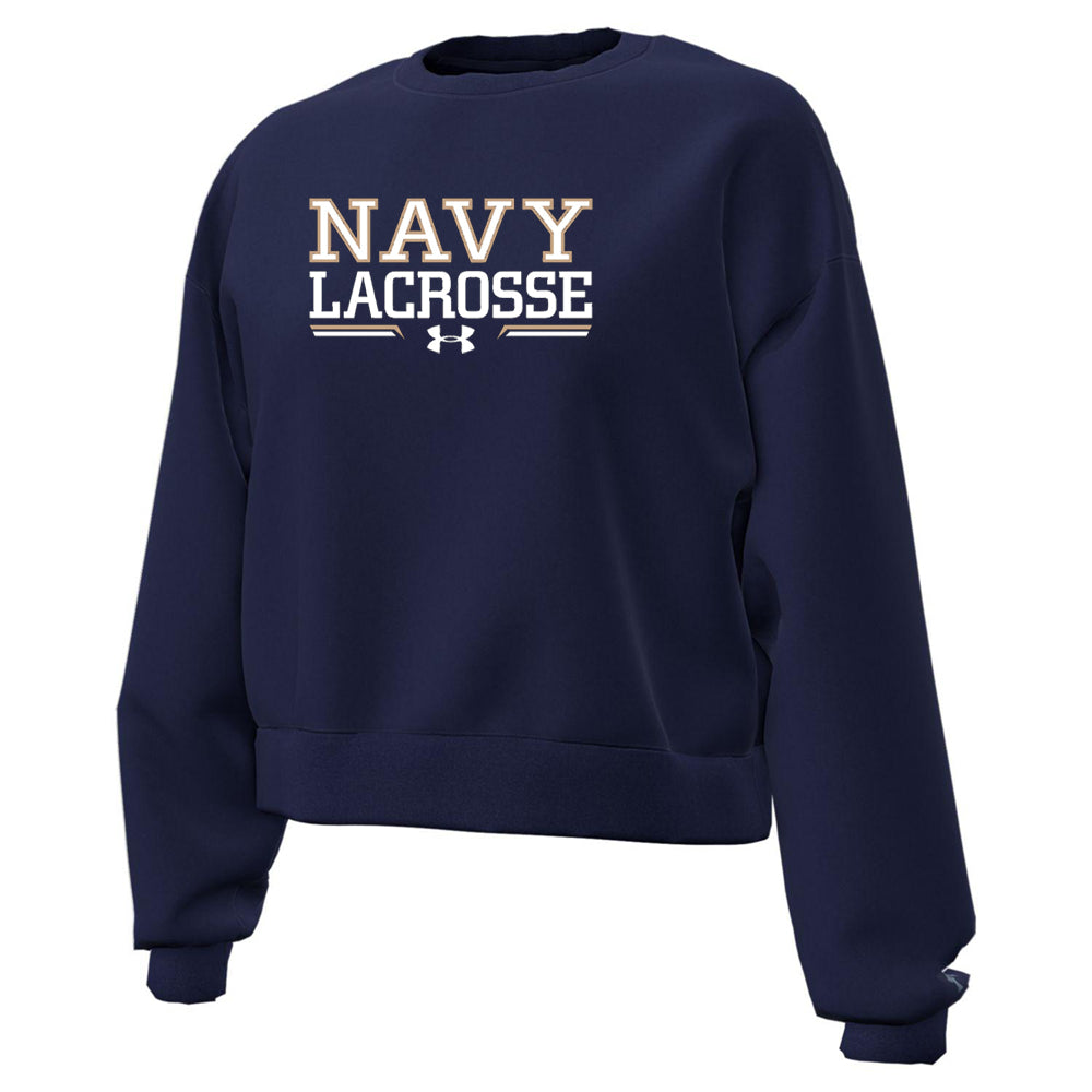 Navy Women's Lacrosse Under Armour Icon Cotton Crew Sweatshirt (Ladies)