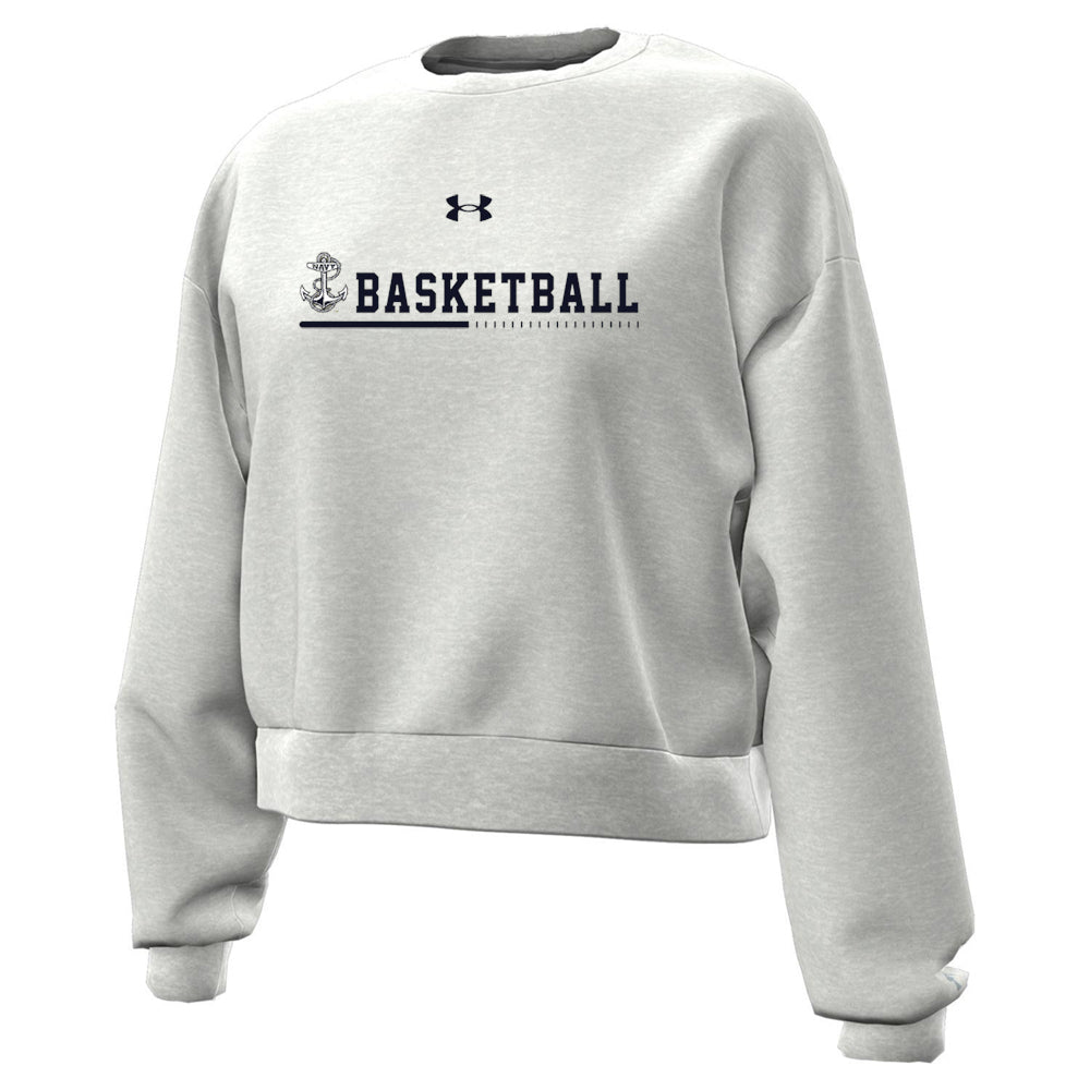 Navy Basketball Ladies Under Armour Icon Cotton Crew Sweatshirt (Grey)