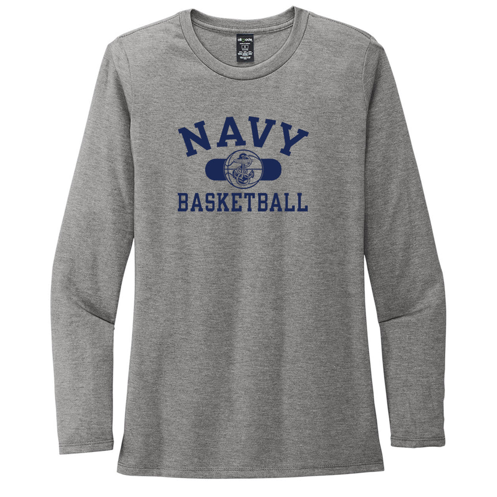 Navy Basketball Allmade® Women’s Tri-Blend Long Sleeve Tee
