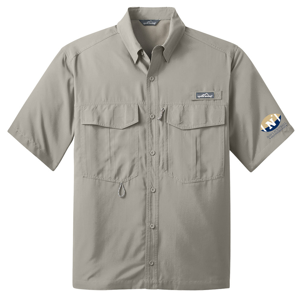 Navy Football Brotherhood Eddie Bauer® - Short Sleeve Performance Fishing Shirt (Khaki)