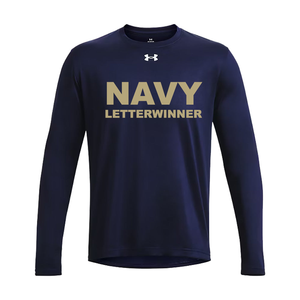 Navy LetterWinner Under Armour Long Sleeve Tech T-Shirt (Navy)
