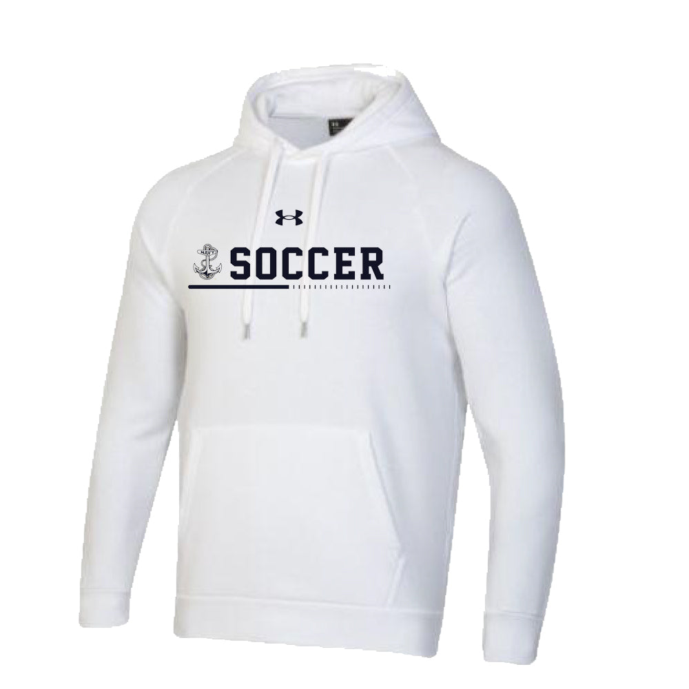Navy Women's Soccer Under Armour Rival Fleece Hood (White)