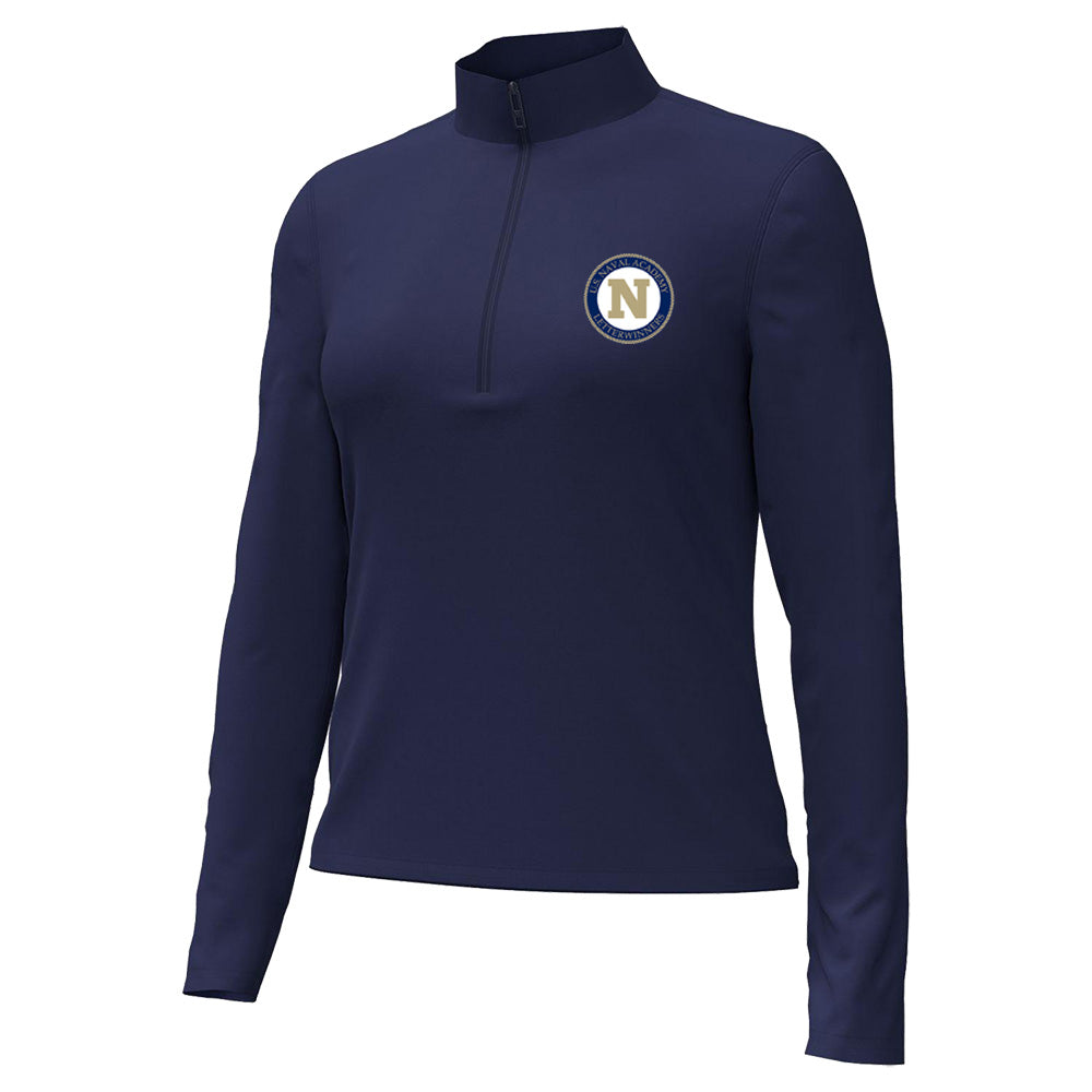 Navy LetterWinner Under Armour Women's Pique 1/2 Zip (Navy)