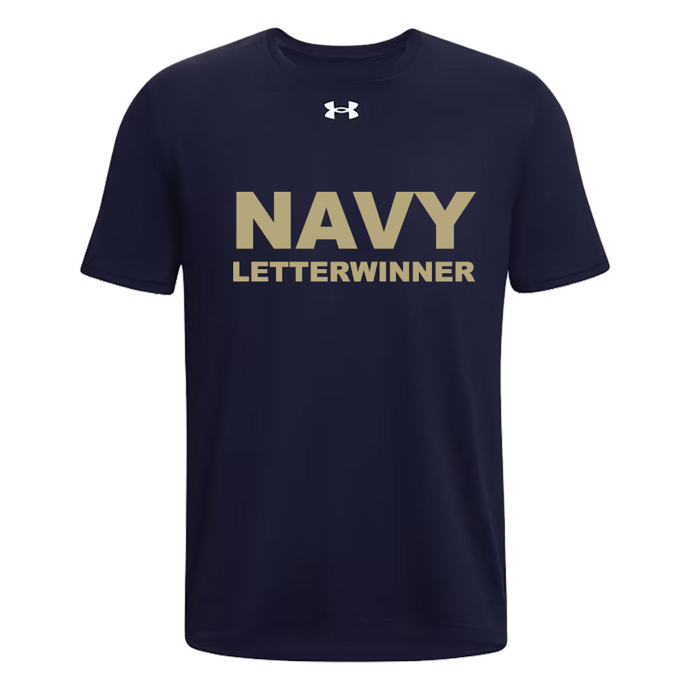 Navy LetterWinner Under Armour Short Sleeve Tech T-Shirt (Navy)