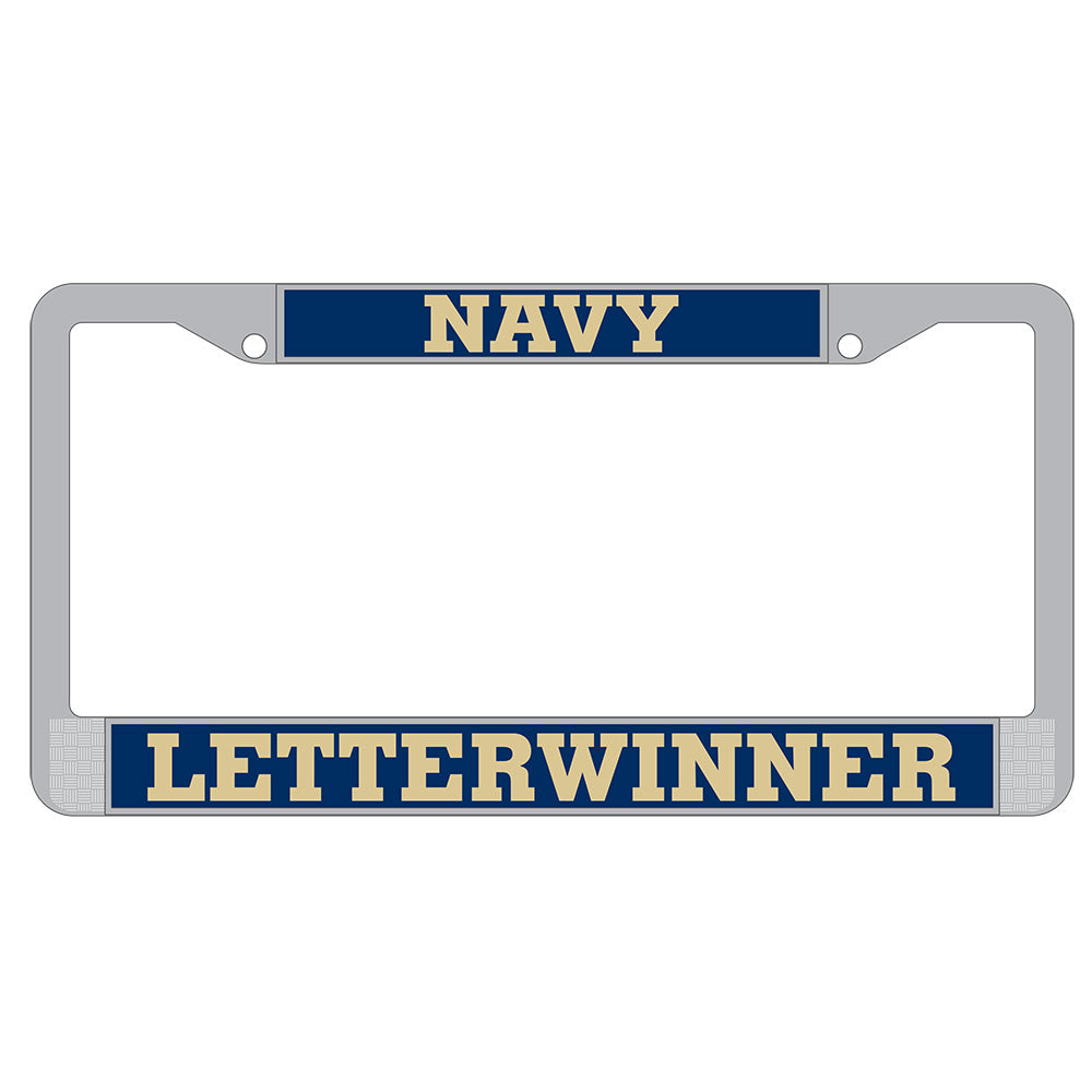 Navy LetterWinner License Plate Frame