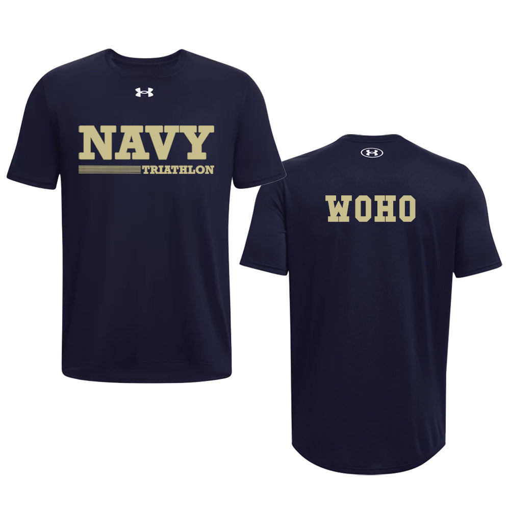 Navy Triathlon WOHO Under Armour Tech Short Sleeve Tee (Navy)