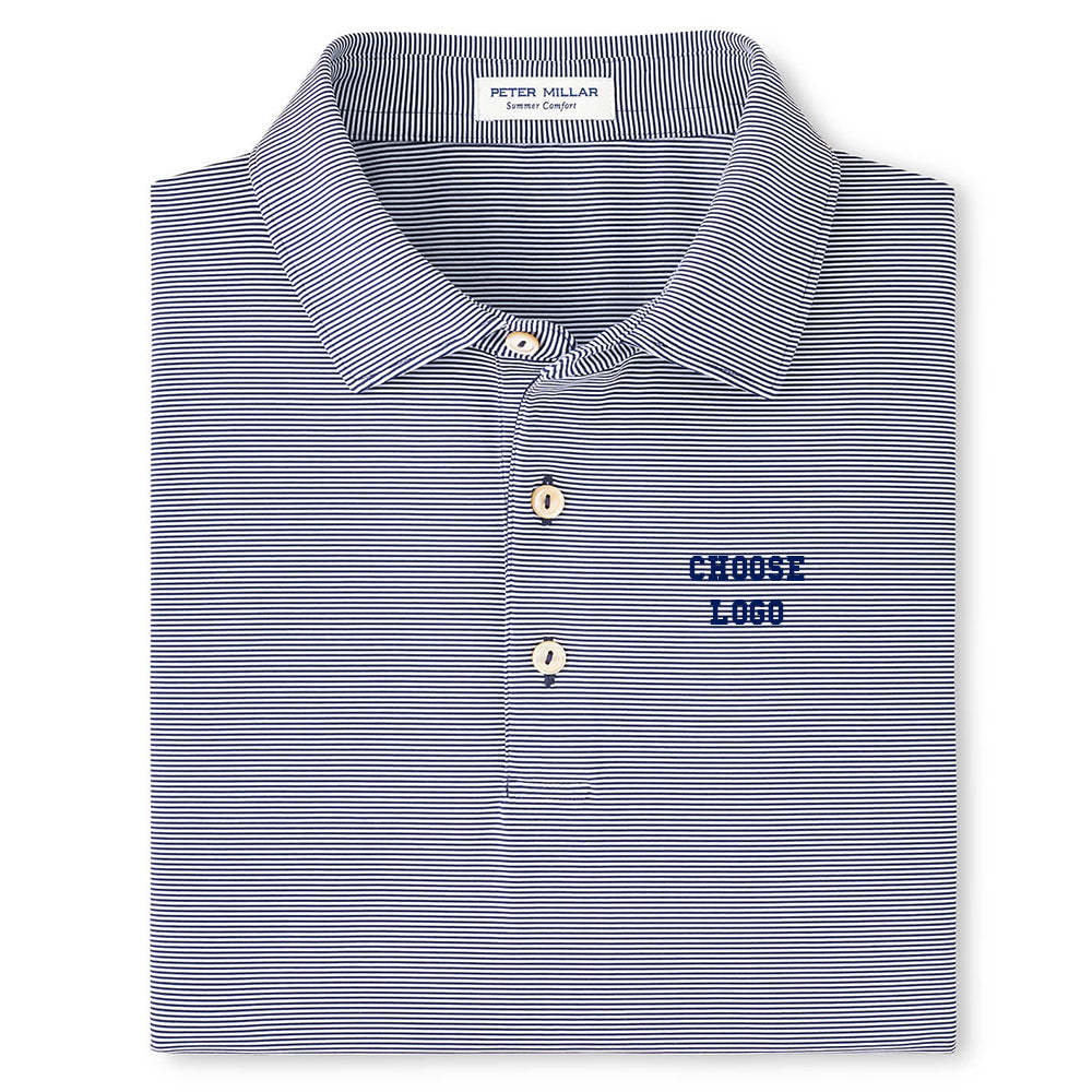 Navy Soccer Peter Millar Men's Jubilee Striped Polo (Navy)