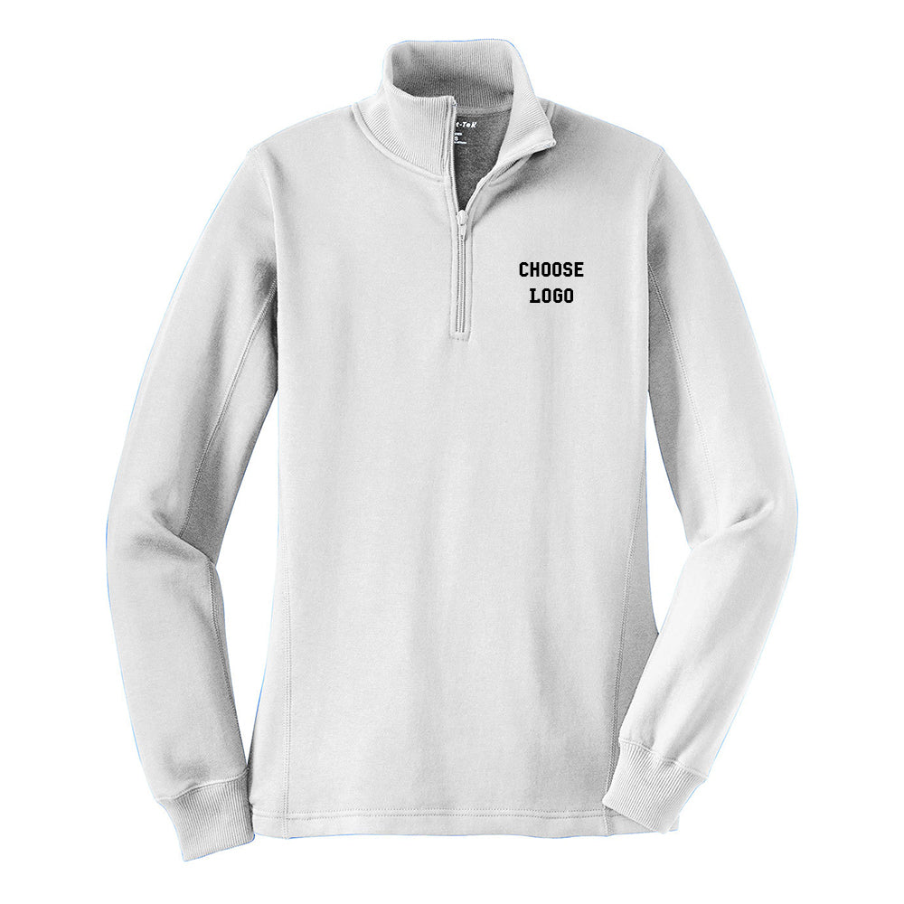Navy Squash Sport-Tek® Women's 1/4-Zip Sweatshirt (White)