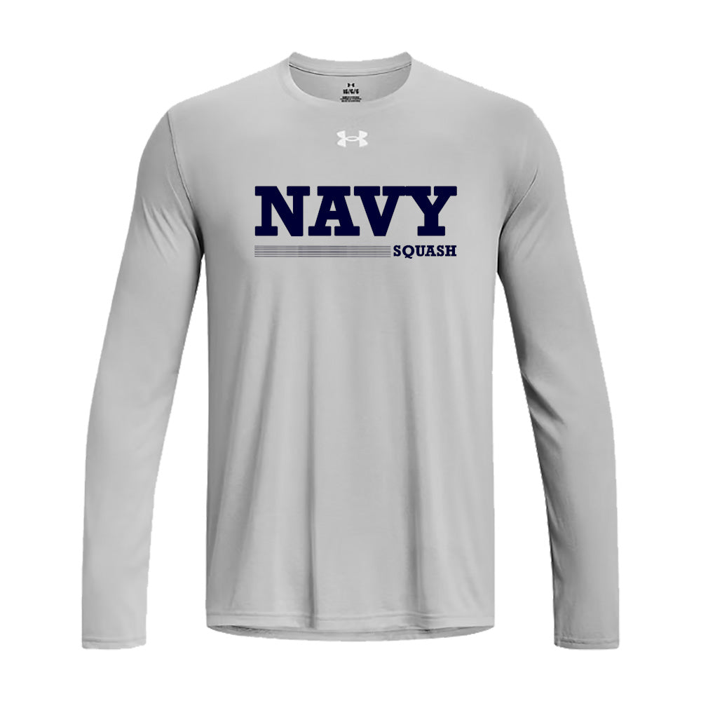 Navy Squash Under Armour Long Sleeve Tech T-Shirt (Mod Grey)