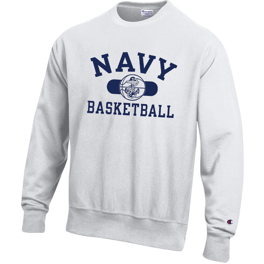 Navy Basketball Champion Reverse Weave Crewneck (Unisex)