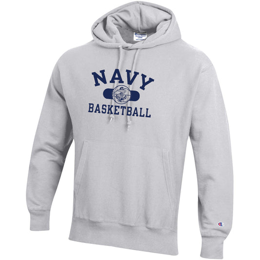 Navy Basketball Champion Reverse Weave Hooded Sweatshirt (Unisex)