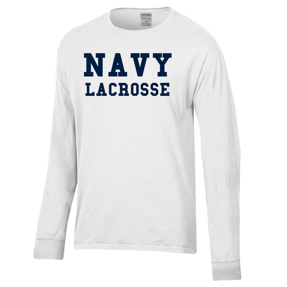 Navy Lacrosse Comfort Wash Longt Sleeve T-Shirt (Unisex)