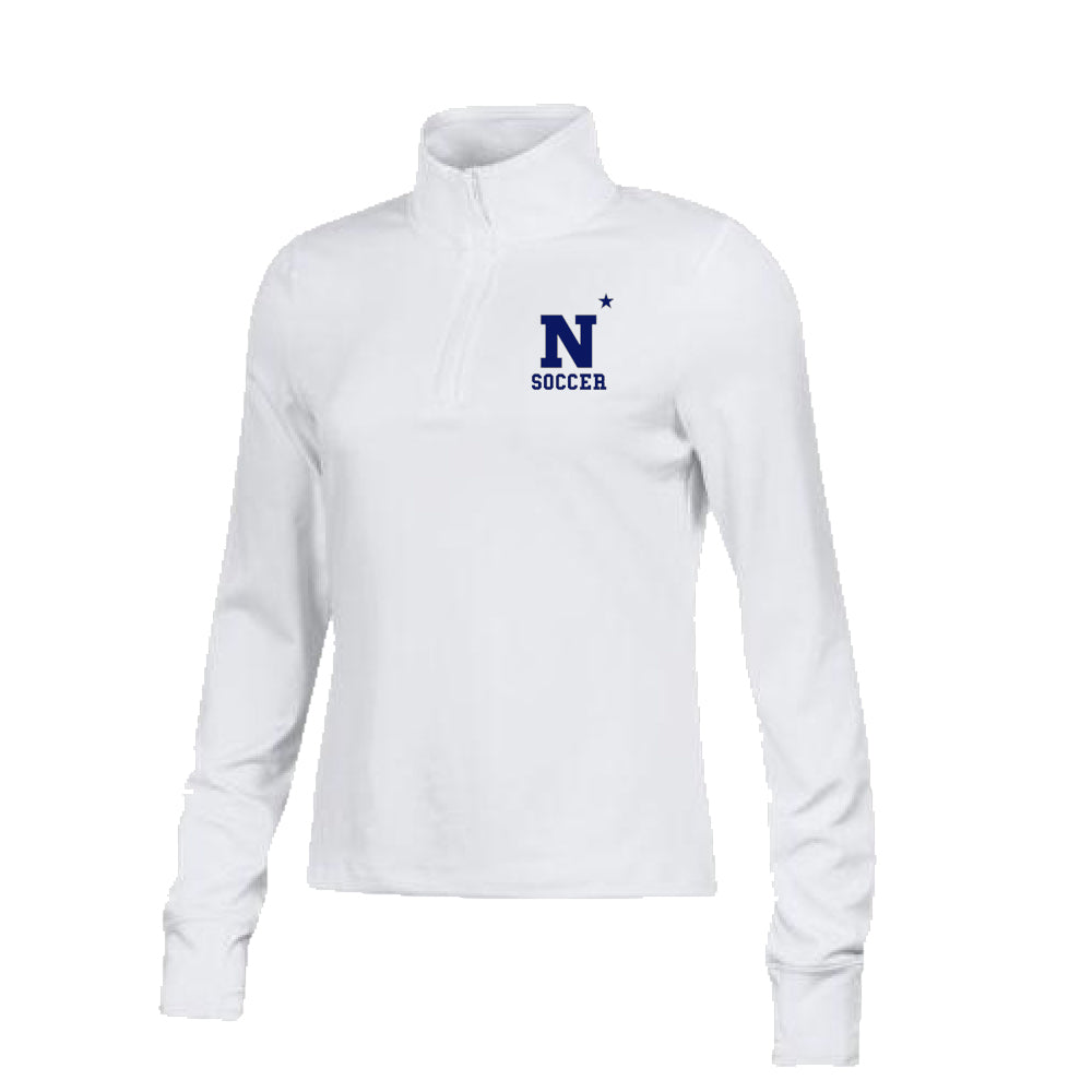 Navy Women's Soccer Under Armour WoWomens Motion Quarter Zip (White)