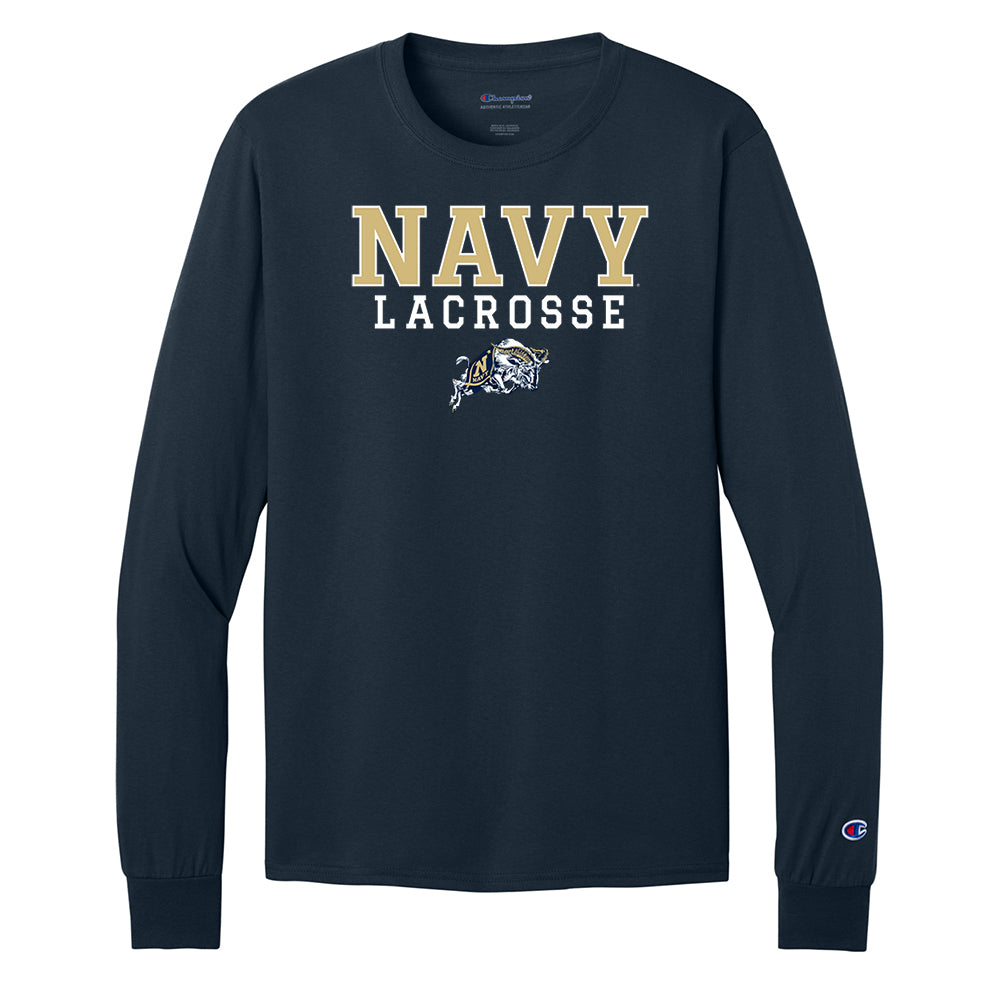 Navy Lacrosse Champion® Jersey Long Sleeve Tee