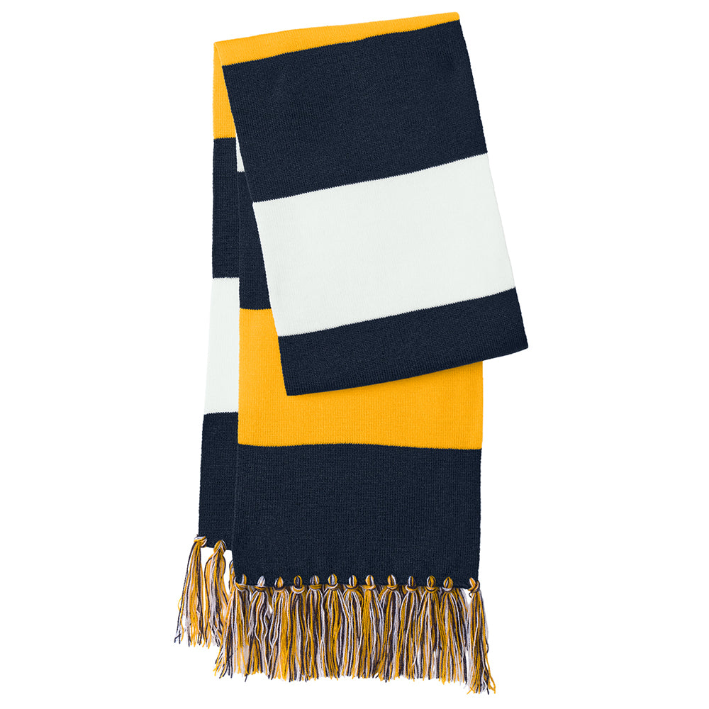 Navy Soccer Sport-Tek® Spectator Scarf (Navy/Gold/White)