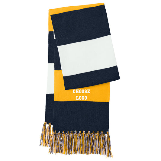 Navy Soccer Sport-Tek® Spectator Scarf (Navy/Gold/White)