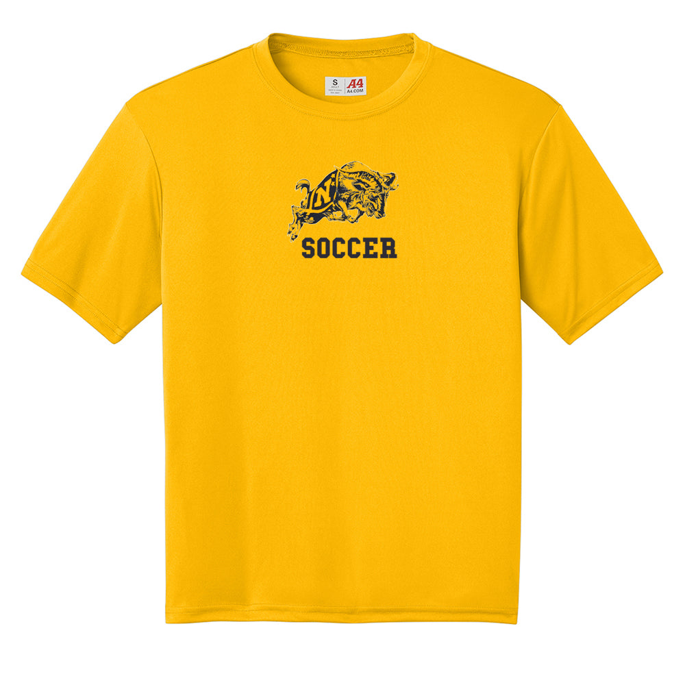 Navy Soccer Charging Goat Cooling Performance Short Sleeve Tee
