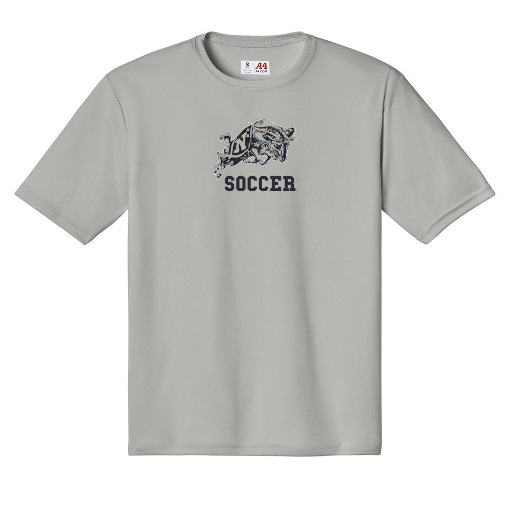 Navy Soccer Charging Goat Cooling Performance Short Sleeve Tee