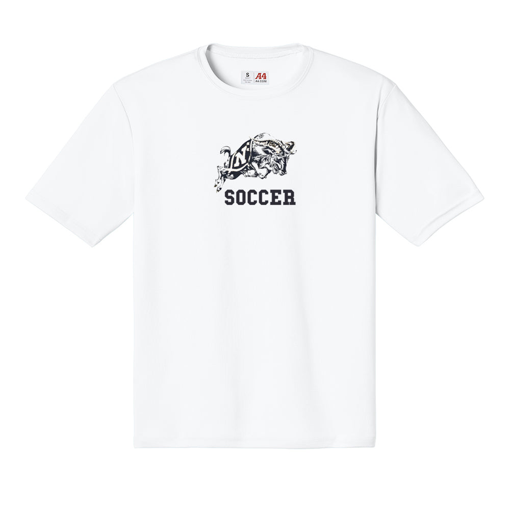 Navy Soccer Charging Goat Cooling Performance Short Sleeve Tee