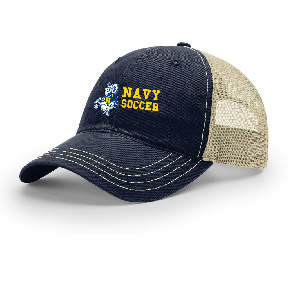 Navy Soccer Richardson Garment Washed Trucker