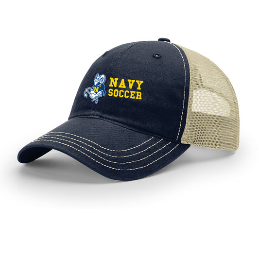 Navy Soccer Richardson Garment Washed Trucker (Bill The Goat)