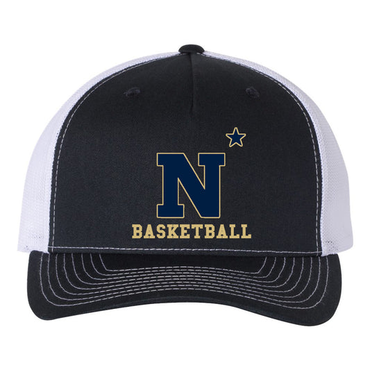 Navy Basketball Richardson Five-Panel Trucker Cap (Navy/White)