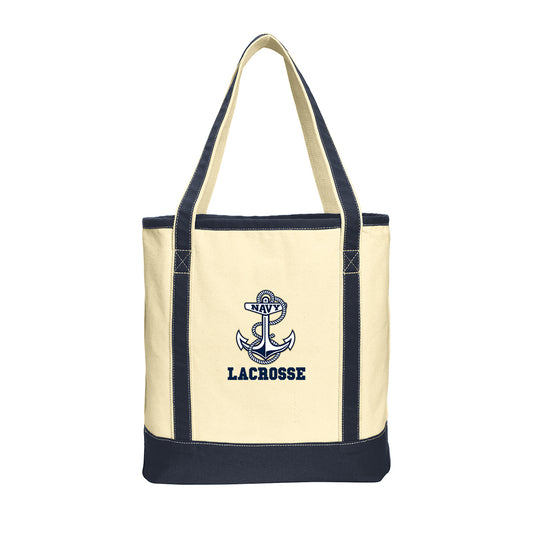 Navy Lacrosse Tote Bag