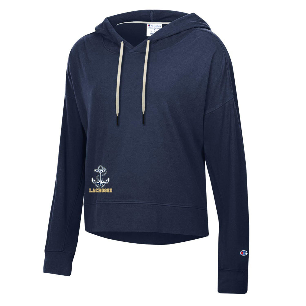 Navy Lacrosse Champion Ladies Sueded Hoodie