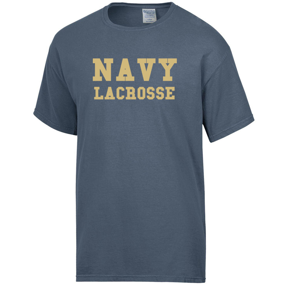 Navy Lacrosse Comfort Wash Short Sleeve T-Shirt (Unisex)