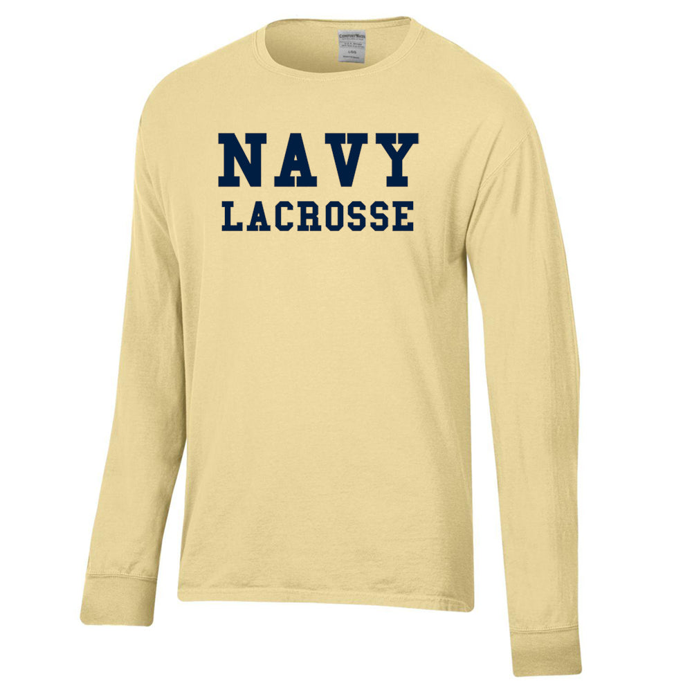 Navy Lacrosse Comfort Wash Longt Sleeve T-Shirt (Unisex)