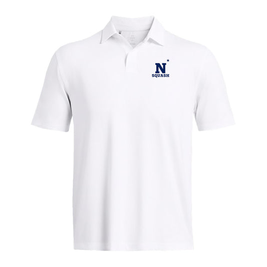 Navy Squash Under Armour Performance Polo (White)