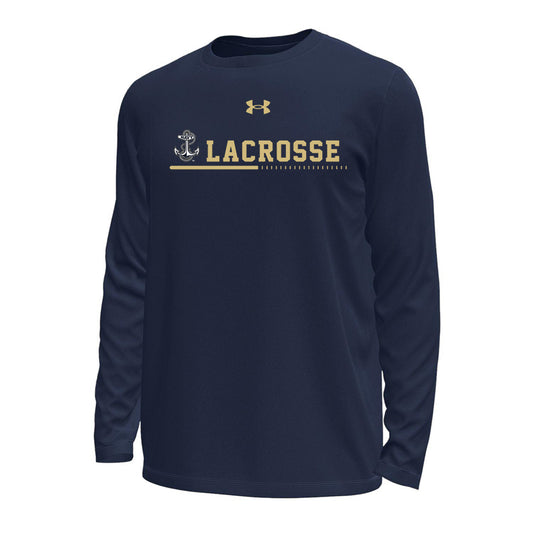 Navy lacrosse Under Armour Short Sleeve Performance Long Sleeve T-Shirt