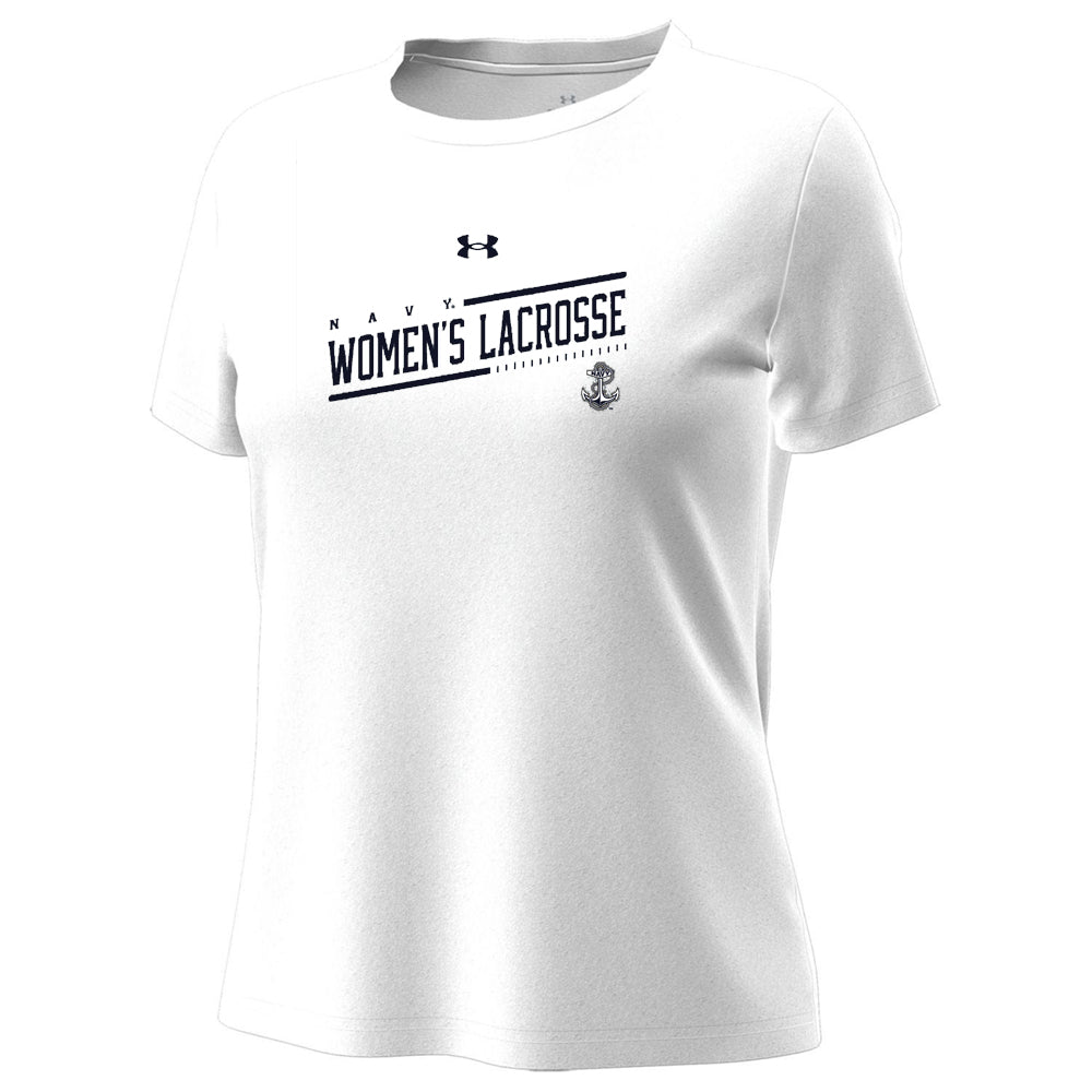 Navy Women's Lacrosse Under Armour Tech Stretch T-Shirt (Ladies)