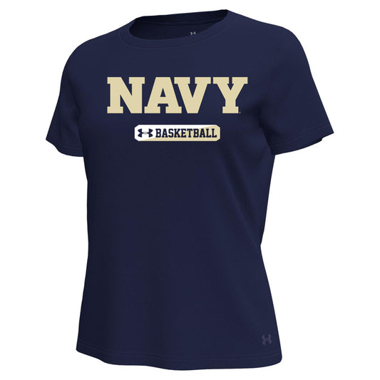 Navy Basketball Ladies Under Armour Tech Stretch T-Shirt (Navy)