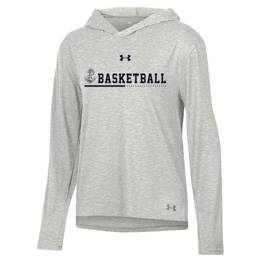 Navy Basketball Ladies Under Armour Breezy Hoodie (Grey)