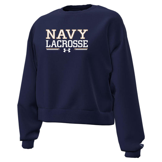 Navy Women's Lacrosse Under Armour Icon Cotton Crew Sweatshirt (Ladies)