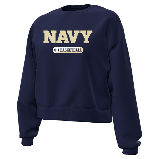 Navy Basketball Ladies Under Armour Icon Cotton Crew Sweatshirt (Navy)