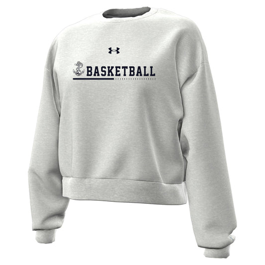 Navy Basketball Ladies Under Armour Icon Cotton Crew Sweatshirt (Grey)