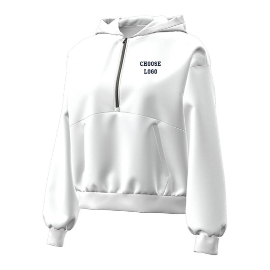 Navy Lacrosse Under Armour Women's Icon Fleece 1/2 Zip Hood (White)