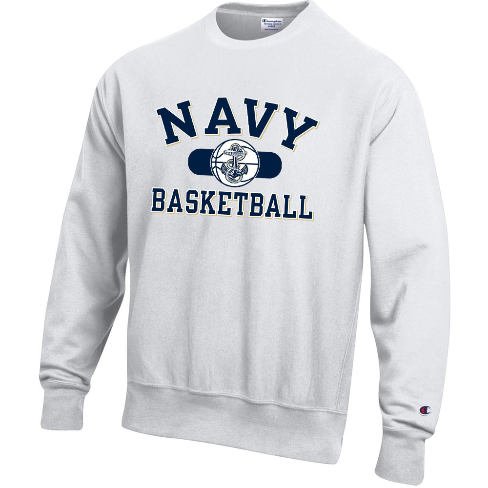 Navy Basketball Champion Reverse Weave Crewneck (Unisex)