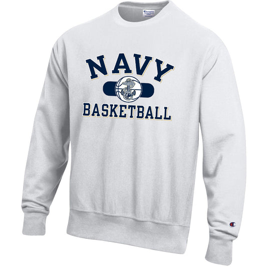 Navy Basketball Champion Reverse Weave Crewneck (Unisex)