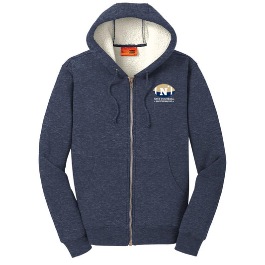 Navy Football Brotherhood CornerStone® Heavyweight Sherpa-Lined Hooded Fleece Jacket