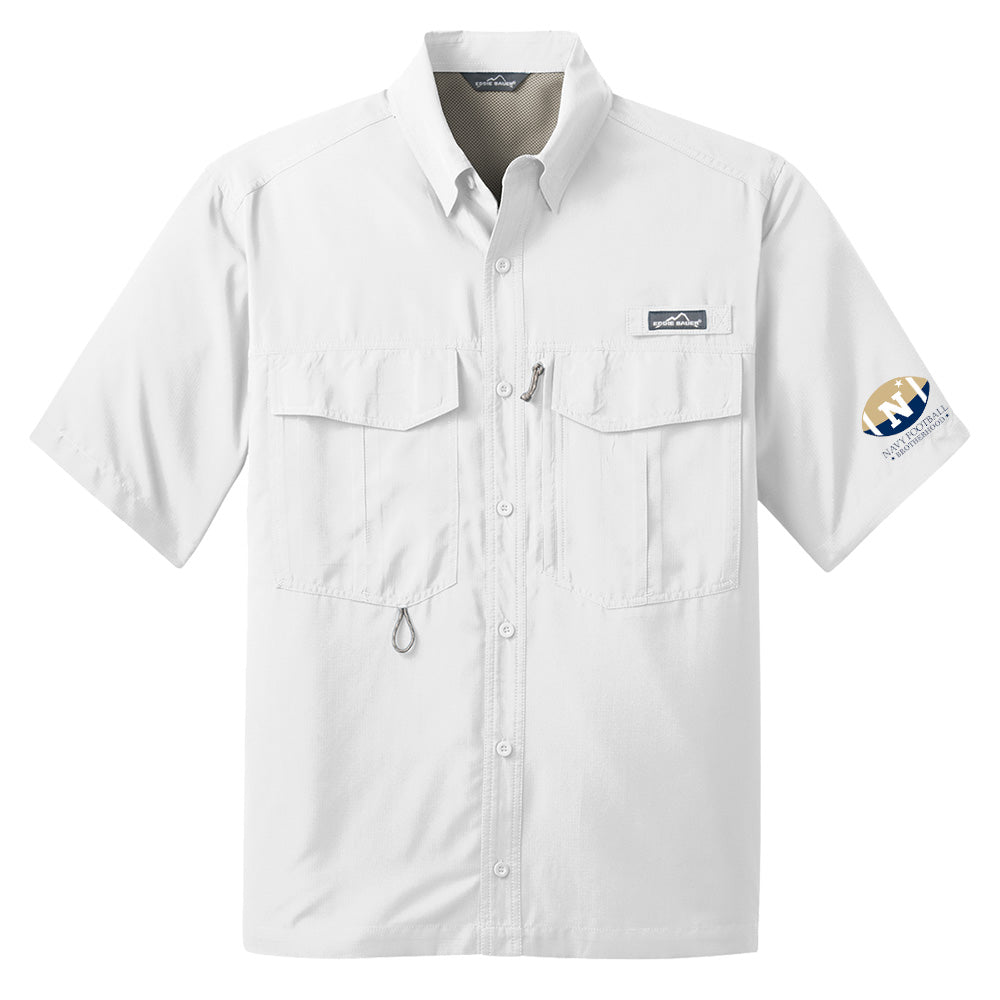 Navy Football Brotherhood Eddie Bauer® - Short Sleeve Performance Fishing Shirt (White)